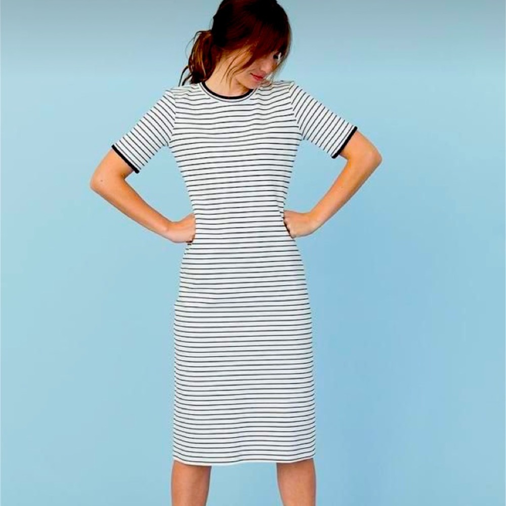 Sonnet James May dress in Black and white stripe